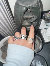 Bumpy crystal ring