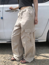 Haeran Two-Buckle Big Cargo Pocket Wide Pants