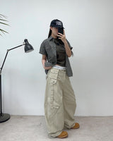 ルアティ クロップ チェック シャツ