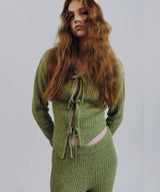 ASYMMETRIC COLOR KNIT CARDIGAN