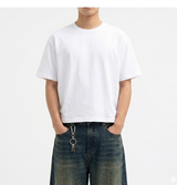 Men's Cotton Short Sleeve Real Crop Tee White