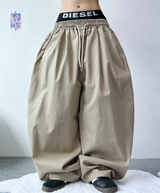 BASIC LINE BALLOON COTTON PANTS💛🤍🖤🤎💚 - 5 COLORS