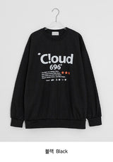 [unisex] スコムレタリングオーバースウェットシャツ