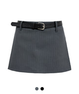 London Stripe Belt Skirt