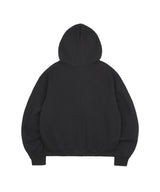 フロントレタリングフードジップアップ - Black