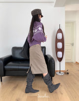 Purple Snow Turtleneck Cropped Knitwear