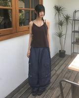 Senba ストリングワイドデニムカーゴパンツ