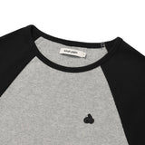 KIRSH プレーンカラーミックスラグランクロップ Tシャツ【ブラック】