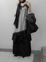 Silver Lace Slip One Piece