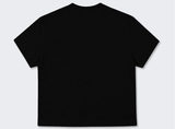 Slub Henley Neck Crop T-shirt Black
