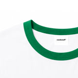 [Unisex] ベーシック ライン リンガー Tシャツ [WHITEGREEN]