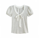 Rena Stripe Ribbon Tee