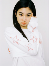 ラブ&ピース長袖Tシャツ - ホワイト
