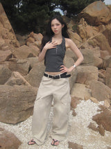 Haeran Two-Buckle Big Cargo Pocket Wide Pants