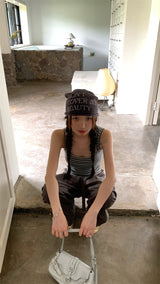 Bold Shoulder Stripe Sleeveless T-shirt