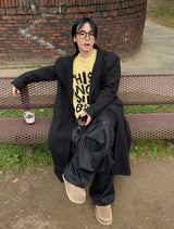 No.0983 wool 30 P line long COAT (3color)