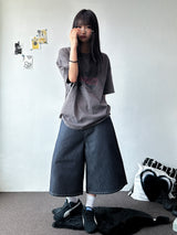 Sticky Stitch Back Cinch Denim Bermuda Shorts 2color