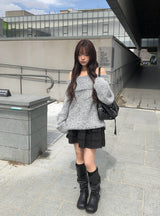 Ronya コットンフリルリボンバンディングスカートパンツ