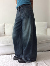 Deron Denim Washing Banding Snap Wide Pants