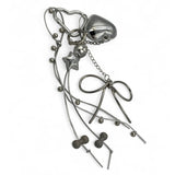 long chain heart key ring