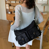[25FW Mandarinetree only] ティラミスポケットメッセンジャー スエードレザー ビッグショルダークロスバッグ [Black color only]