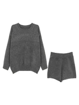 ウールチャコールオーバーサイズニットパンツ 2点セット