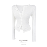 Ribbed Slim Cardigan Top (2color)