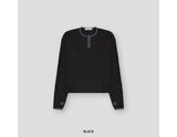 Cumin Fingerhole Waffle Henley neck 4C