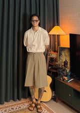 Overfit Bermuda Backbanding Slacks Shorts 3COLOR