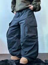 HOT HEAT 🔥 PADDING CARGO OVER UNISEX LONG PANTS🩶🖤2COLOR
