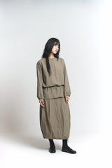 Layered Blouse / Khaki Brown