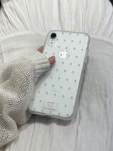 dot phonecase 半透明ドット柄ケース パープル