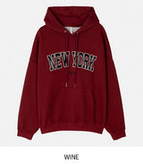 New York Embroidered Overfit Hoodie