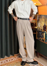 Three-Tuck Back Banding Slacks  3COLOR