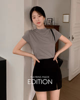 [MADE] Natural half-neck short-sleeved T-shirt