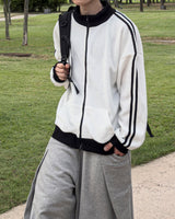 Lift color block track zip-up
