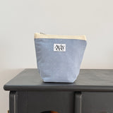 classic pouch_corduroy dot skyblue