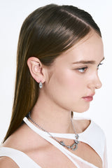 NO.578 [BURNISH] ROUND KEY HOLE EARRING