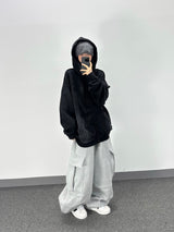 ローカットフリースフーディージップアップ