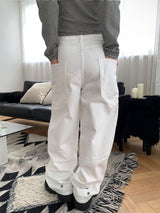 Cotton wide curved pants(4color)
