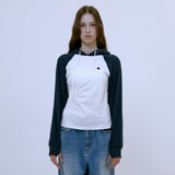 Asymmetric Ruched Hoodie (NAVY)