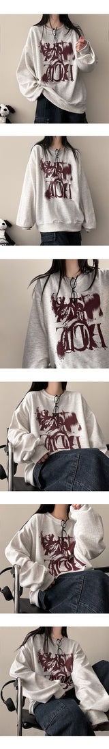 Sherin Painting Lettering Boxy Sweatshirt