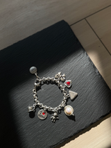 Silver Plated Pearl Charm Bracelet