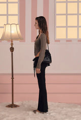 Blossom bootcut pants - black