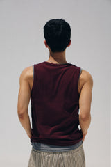 Reverse labeling sleeveless(Burgundy)