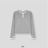 Fingerhole Waffle Henley Neck