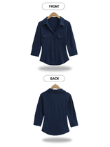 Soft Double Pocket Three-Quarter Slim Shirt