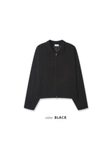 クロップドニット パンチング ジップアップ 4COLOR