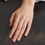 SAND DUNE STONE RING (AQUAMARINE) (SILVER)