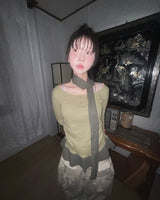 (2color) Frill Pocket Wide Cotton Buckle Pants